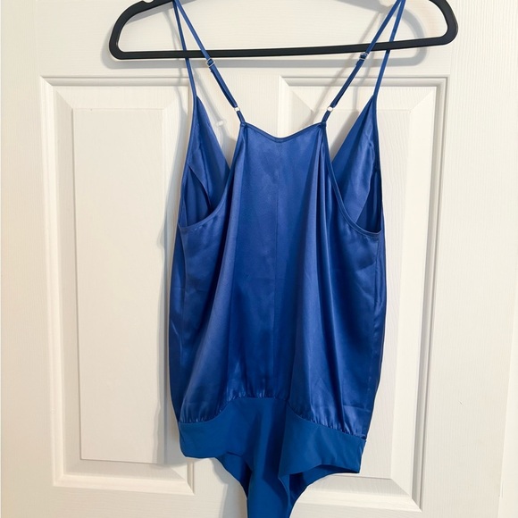 Royal Blue Michelle Mason Silk Bodysuit - Picture 5 of 6